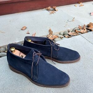 Allen Edmonds x Styleforum unlined navy suede chukka boots, summer, US10D